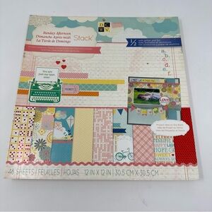 DCWV Sunday Afternoon 12x12 Scrapbook Paper Pad Foil and Glitter Pages